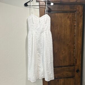 Jessica Simpson White Midi Dress with Spaghetti Straps